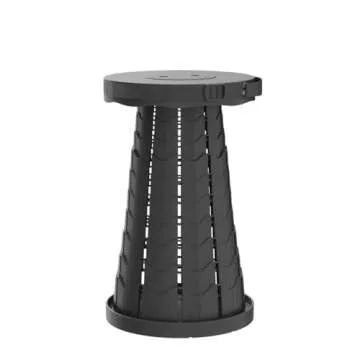 NUMANU Collapsible Stool 2-Pack & Carry Bag + Clips - Upgraded Portable Folding Stool, Height Adjustable, Lightweight, Retractable Telescoping Camping Seat Travel Chair, Foldable Footrest - Max 400lbs