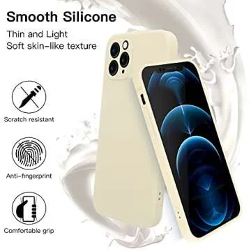peafowl Case Compatible with iPhone12 Pro Max Matte Silicone Gel Cover with Full Body Protection Anti-Scratch Shockproof Case 6.7 inch (Antique White)