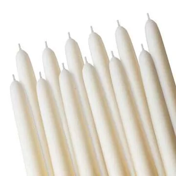 Elegant Rambue 10" Ivory Taper Candles - 8 Pack for Home Decor