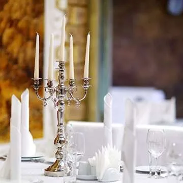 Elegant Rambue 10" Ivory Taper Candles - 8 Pack for Home Decor