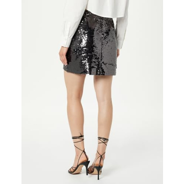 Flora Sequin Mini Skirt Pewter for Stylish Women