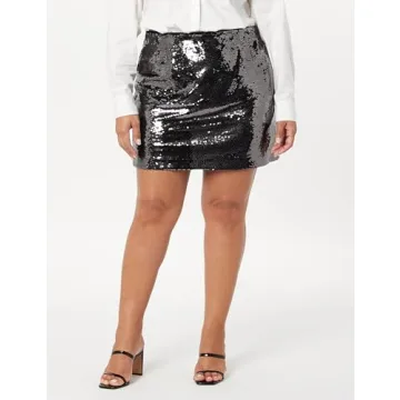 Flora Sequin Mini Skirt Pewter for Stylish Women