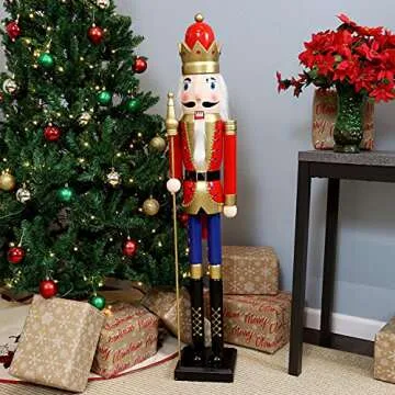 Sunnydaze Arnold The Strong 48-Inch Indoor Christmas Traditional Wooden Nutcracker Decor Statue