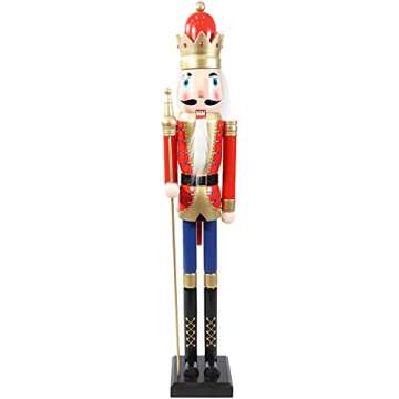 Sunnydaze Arnold The Strong 48-Inch Indoor Christmas Traditional Wooden Nutcracker Decor Statue