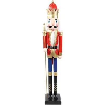 Sunnydaze Arnold The Strong 48-Inch Indoor Christmas Traditional Wooden Nutcracker Decor Statue