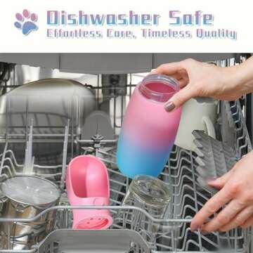 MITOCAPY Dog Water Bottle with Dog Food Container, 19Oz Large Capacity Portable Dog Water Bowl Dispenser, Food Grade New Puppy Essentials & Chihuahua Dog Accessories for Hiking Walking Traveling