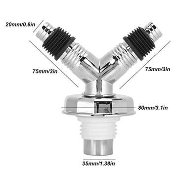 Garosa Dual Purpose Y-Shaped Pipe Connector Tee Joint Adapter Floor Drain Connector Adapter Sealing Tool Sewer Tee Joint Adapter for Washing Machine(#2)