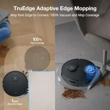 ECOVACS DEEBOT T30S AI Care Robot Vacuum and Mop, 11000Pa, TruEdge Adaptive Edge Mopping, ZeroTangle, AI Instant Re-mop, Hot Water Mop Washing, Self-Emptying & Refilling, AI Obstacle Avoidance