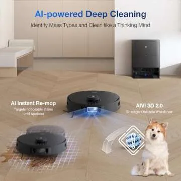 ECOVACS DEEBOT T30S AI Care Robot Vacuum and Mop, 11000Pa, TruEdge Adaptive Edge Mopping, ZeroTangle, AI Instant Re-mop, Hot Water Mop Washing, Self-Emptying & Refilling, AI Obstacle Avoidance