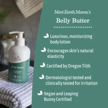 Earth Mama Belly Butter, Maternity Moisturizer for Dry Skin | Lotion for Pregnancy and Postpartum Recovery Self Care, Body Cream with Aloe, Fragrance Free, 8-Fluid Ounce (2-Pack)