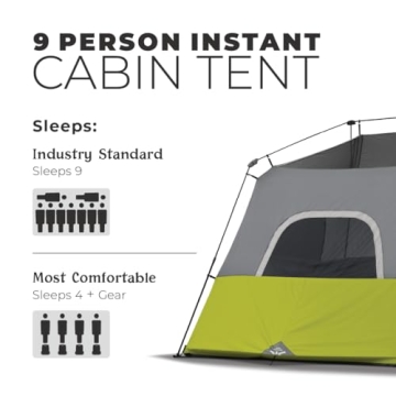 CORE Instant Cabin Tent Quick Setup Family Camping