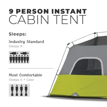 CORE Instant Cabin Tent Quick Setup Family Camping
