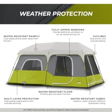 CORE Instant Cabin Tent Quick Setup Family Camping
