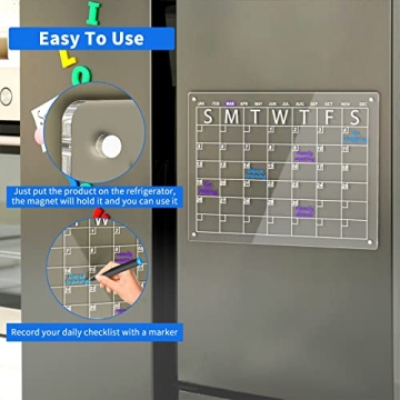 AITEE 16"x12" Magnetic Dry Erase Board Calendar for Fridge