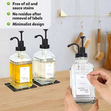 ADTC Coffee Syrup Dispenser,Vanilla syrup for coffee,Glass Syrup Bottle with Pump,Syrup Bottle for Coffee,Glass Coffee Syrup Dispenser,Syrup Pump,22 Labels,16.9 oz,2 sets