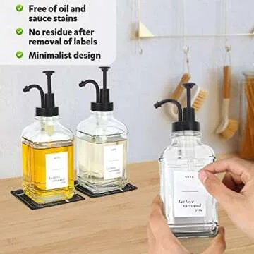 ADTC Coffee Syrup Dispenser,Vanilla syrup for coffee,Glass Syrup Bottle with Pump,Syrup Bottle for Coffee,Glass Coffee Syrup Dispenser,Syrup Pump,22 Labels,16.9 oz,2 sets