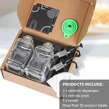 ADTC Coffee Syrup Dispenser,Vanilla syrup for coffee,Glass Syrup Bottle with Pump,Syrup Bottle for Coffee,Glass Coffee Syrup Dispenser,Syrup Pump,22 Labels,16.9 oz,2 sets