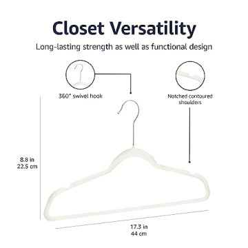 Amazon Basics Velvet Non-Slip Hangers for Stylish Storage