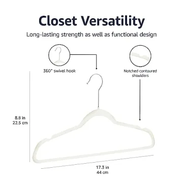 Amazon Basics Velvet Non-Slip Hangers for Stylish Storage