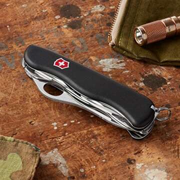 Victorinox Swiss Army One-Hand Trekker Lockblade Pocket Knife (Black)