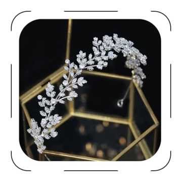 Jorsnovs Fashion Bridal Headpieces for Wedding Bride Hair Accessories Cubic Zirconia Headbands for W...