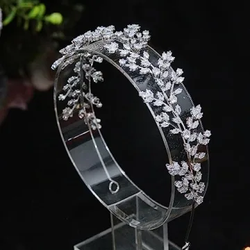 Jorsnovs Fashion Bridal Headpieces for Wedding Bride Hair Accessories Cubic Zirconia Headbands for Women CZ Birthday Gifts