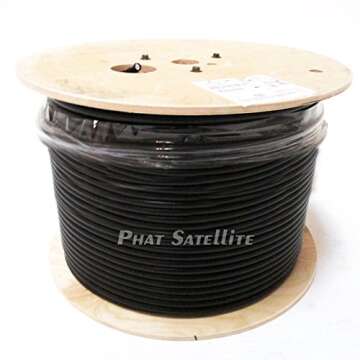 1000ft BLACK MADE IN USA RG-11 COMMSCOPE F1177TSEF DIRECT BURIAL 3X SHIELDS COAXIAL DROP CABLE 14AWG...