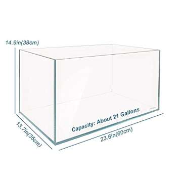 Allcolor Ultra Clear Rimless Aquarium Tank 21 Gallons - Low Iron Glass