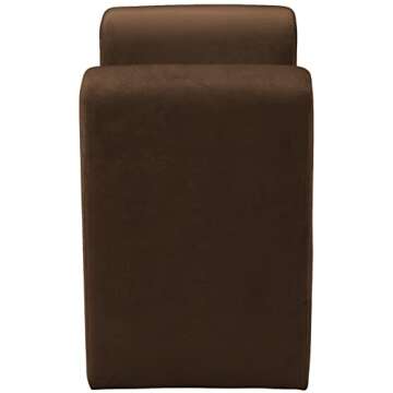 Meridian Furniture 180Brown Stylus Collection Modern | Contemporary Velvet Upholstered Bench with Soft Brown Velvet and Curved Arms, 31" W x 17" D x 24.5" H, Brown