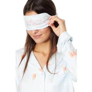 PJ Salvage Powder Blue Rose Pajama Set for Women