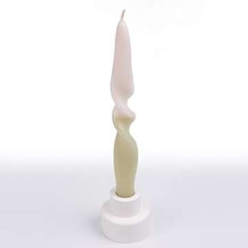 Curated Candles Co. - Handmade Twisted Taper Candles - Set of 3 Pieces Soy & Paraffin Blended Wax - 9.5 Inch x 7/8 Inch Tall Burning Candles - Set for Home Decor & Gift, Special Occasions