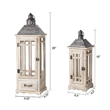 Rustic Wooden Lantern Set for Home Decor & Gifting