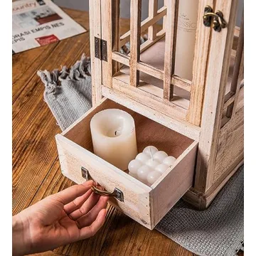 Rustic Wooden Lantern Set for Home Decor & Gifting