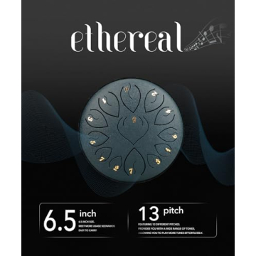 Rain Drum for Outside Garden- 13 Note 6.8 Inch Steel Tongue Drum, Chakras Steel Drum for Sound Healing Instruments, Music Gifts for Musicians, Rain Music Maker Outside with Drum Mallets for Adults