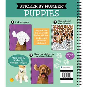 Brain Games - Sticker by Number: Puppies