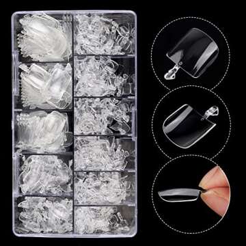 550Pcs Clear Acrylic Toenail Tips for Stunning Nail Art