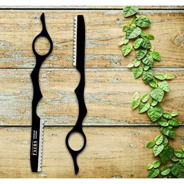 Facón Professional Hair Styling Thinning Texturizing Cutting Faether Razor + 10 Replacement Blades