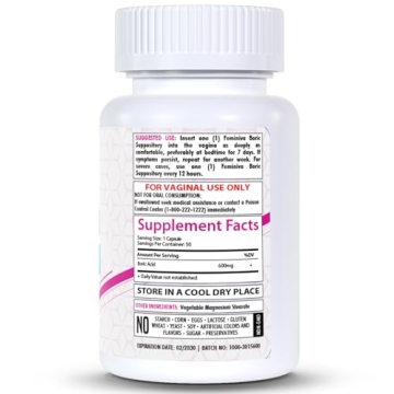 HealthFare Feminiva Boric Acid Vaginal Suppositories 30 Count