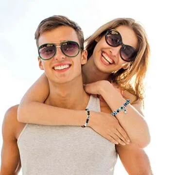 PANSHI Evil Eye Bracelets for Women Teens Chakra Crystal Beaded Bracelet Set Hamsa Amulet Protection Jewelry