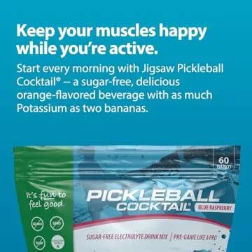 Jigsaw Health Pickleball Cocktail | Blue Raspberry Flavor | 60 Servings (Packets)
