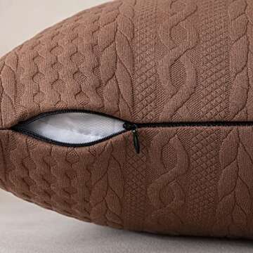 MIULEE Decorative Throw Pillow Covers Set of 2 Super Soft Modern Stretchy Embossed Patterned Cushion Covers for Farmhouse Couch Sofa Livingroom Bed,Brown 20x20 inch