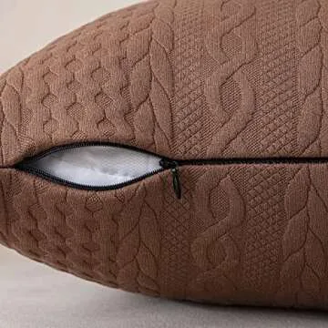 MIULEE Decorative Throw Pillow Covers Set of 2 Super Soft Modern Stretchy Embossed Patterned Cushion Covers for Farmhouse Couch Sofa Livingroom Bed,Brown 20x20 inch