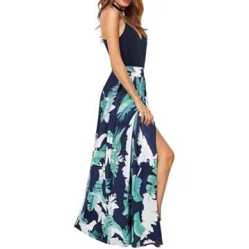 Newshows Womens' Summer Dress V Neck Sleeveless Maxi Dress
