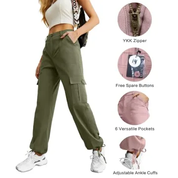 Women’s Wide Leg Cargo Pants High Waisted Stylish Trousers