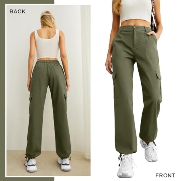 Women’s Wide Leg Cargo Pants High Waisted Stylish Trousers
