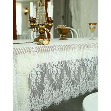 Elegant White Lace Tablecloth for Weddings and Events