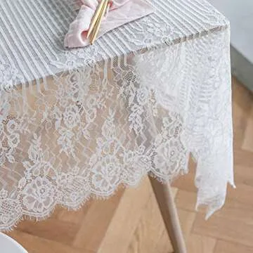 Elegant White Lace Tablecloth for Weddings and Events