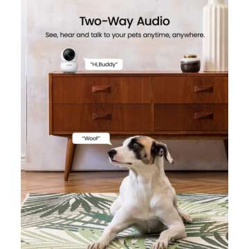 wansview Pet Camera Security Camera Indoor Wireless 2K for Pet/Dog/Cat/Nanny/Baby with Motion Detection, Indoor Home Camera with Phone app, Pan Tilt, SD Card&Cloud Storage, Compatible with Alexa