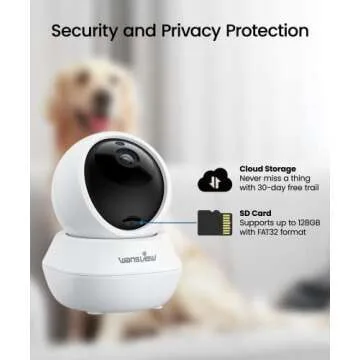 wansview Pet Camera Security Camera Indoor Wireless 2K for Pet/Dog/Cat/Nanny/Baby with Motion Detection, Indoor Home Camera with Phone app, Pan Tilt, SD Card&Cloud Storage, Compatible with Alexa