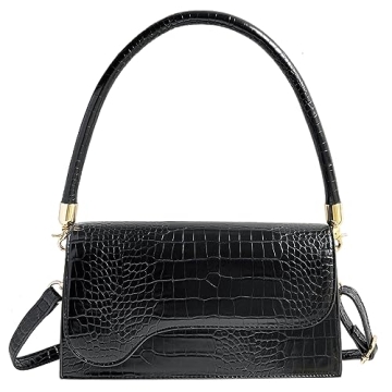 AMHDV Retro Crocodile Pattern Clutch Shoulder Bag for Women - Stylish & Versatile